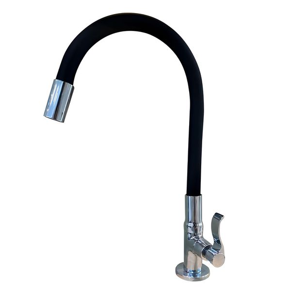 TORNEIRA COZINHA BANCADA FLEX PRETA C-67 1/4V. 02285 ARAÚJO METAIS