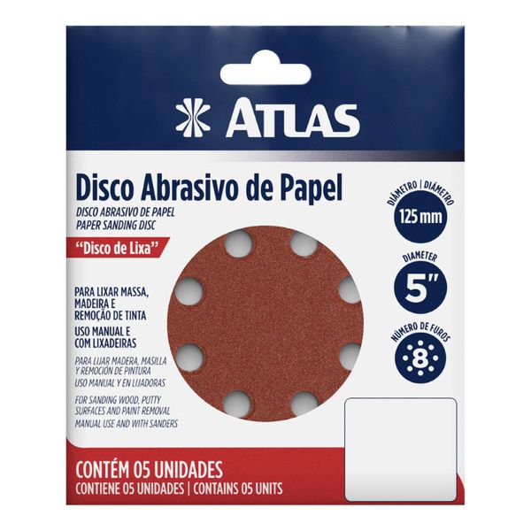 DISCO LIXA 125MM G80 AT512/80 ATLAS