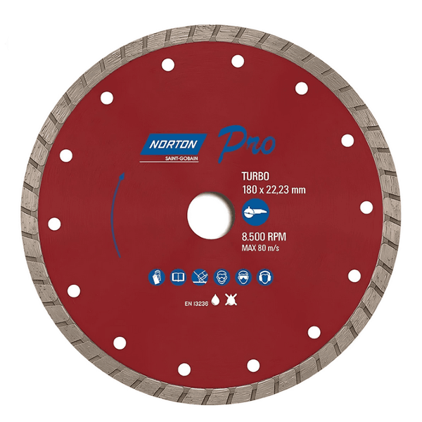 DISCO DIAMANTADO TURBO PRO 180X22,23MM 70184645784 NORTON