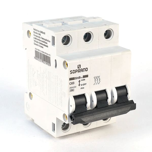 DISJUNTOR DIN TRIPOLAR 3P 63A SHB-GII SOPRANO