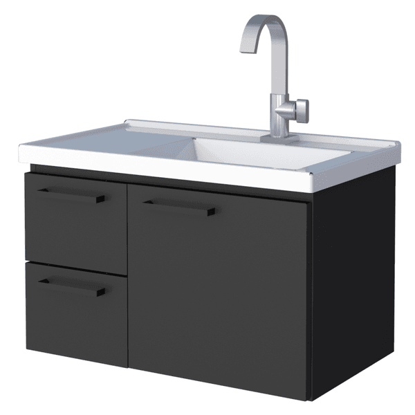 ARMÁRIO TOUCADOR AÇO ROMA SUSPENSO 62 X 40 X 36CM PRETO P101227 COZIMAX