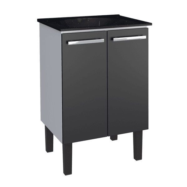GABINETE AÇO LAVANDERIA VÊNUS 60 X 91 X 53CM PRETO P102846 COZIMAX