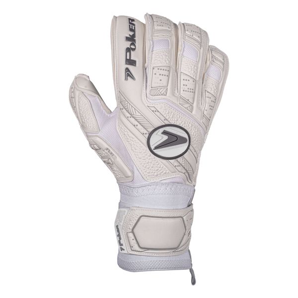 Luva de Goleiro Poker Profissional Futebol Eclipse - Branca/Cinza