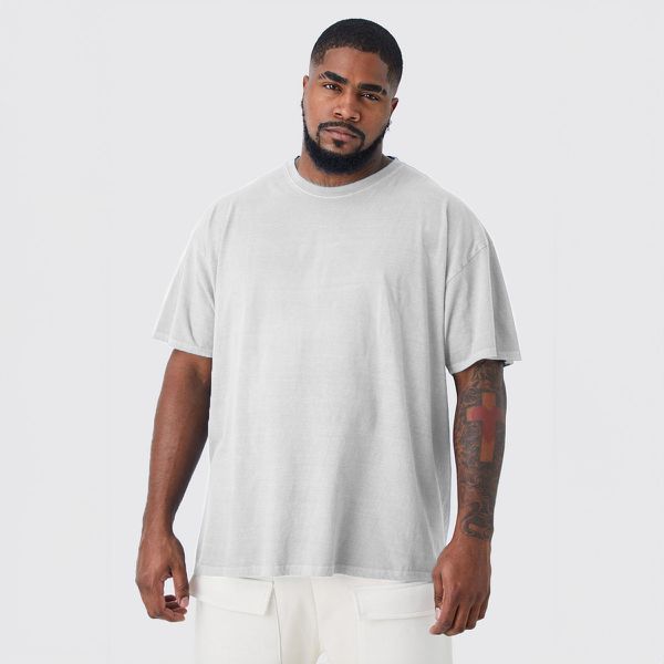 Camiseta Plus Size De Algodão Masculina Branca 