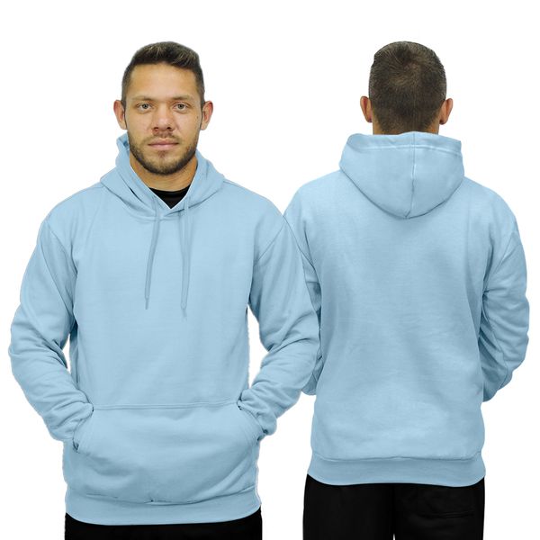 Blusa De Moletom Canguru e Capuz Azul Bebe