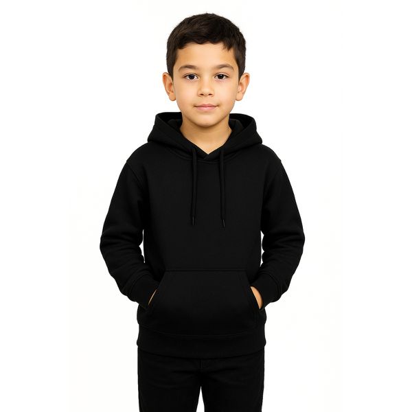 Blusa De Moletom Canguru e Capuz Preto Infantil