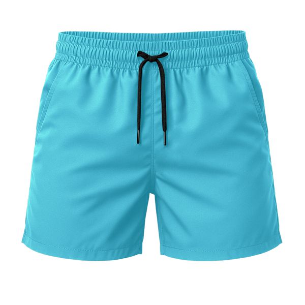 Short Moda Praia Tactel Leve Azul Bebe Liso