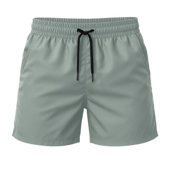 Short Moda Praia Tactel Leve Cinza Liso