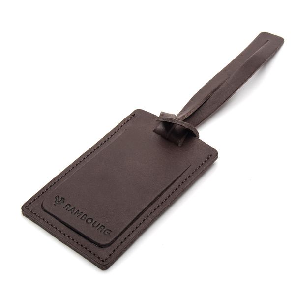 Etiqueta Para Mala em Couro Legítimo Café