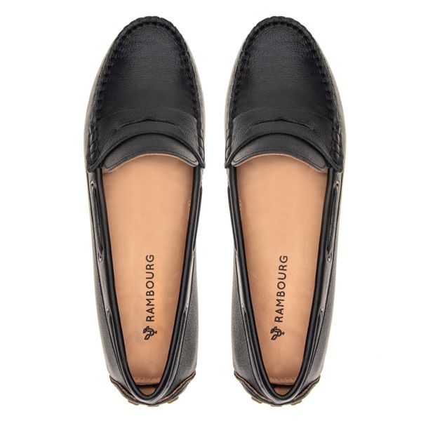 Drive Feminino Tous Preto Rambourg Sapatos em Couro