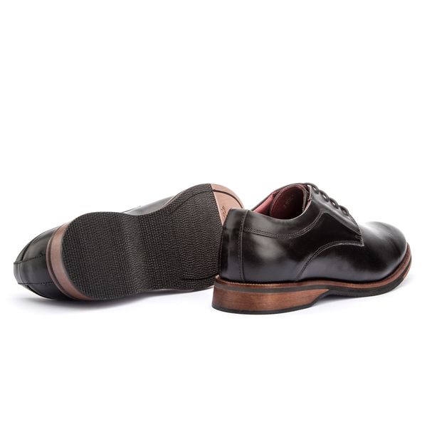 Sapato Masculino Derby Sola De Couro Look Preto Rambourg