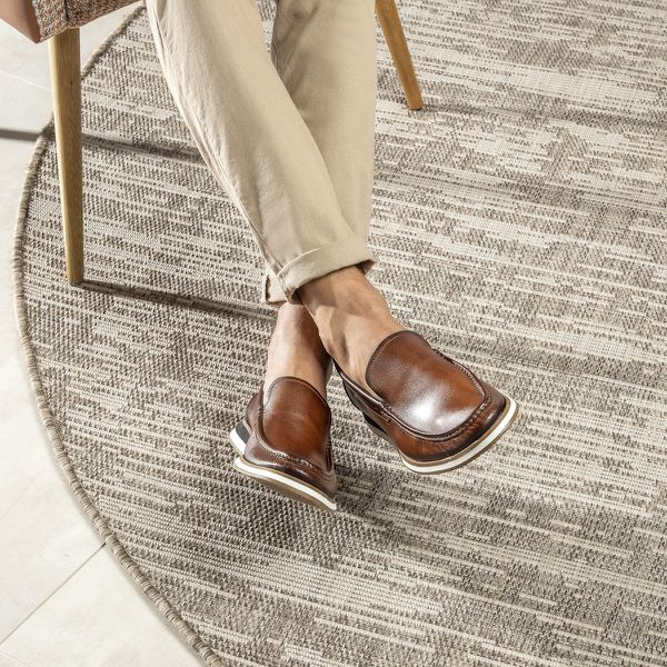 Mocassim Casual Masculino Absolut Tan Rambourg Sapatos em Couro