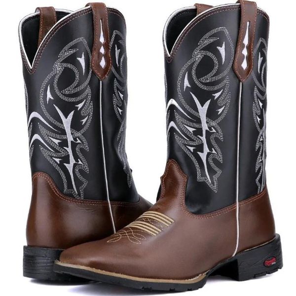 Bota Texana Masculina Detalhe em Prata