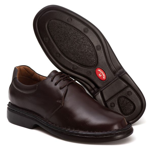 Sapato Comfort Masculino Em Couro Café 2004