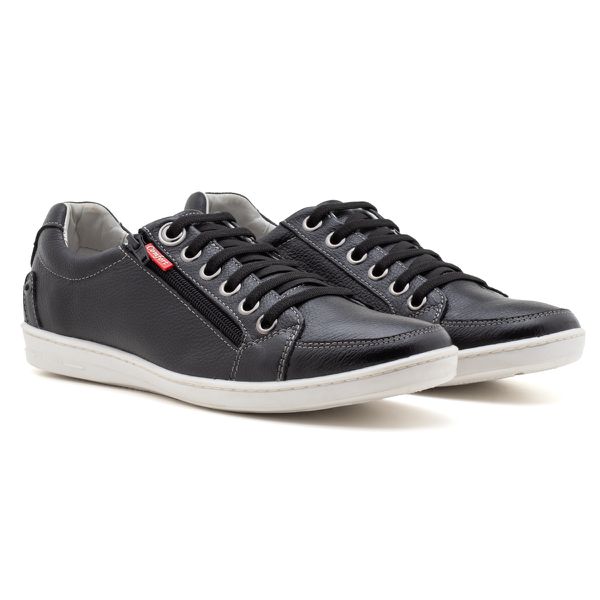 Sapatênis Masculino Couro Preto Comfort 2011