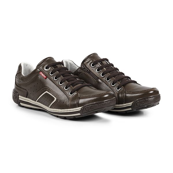 Sapatênis Masculino Couro Tabaco Comfort 3025