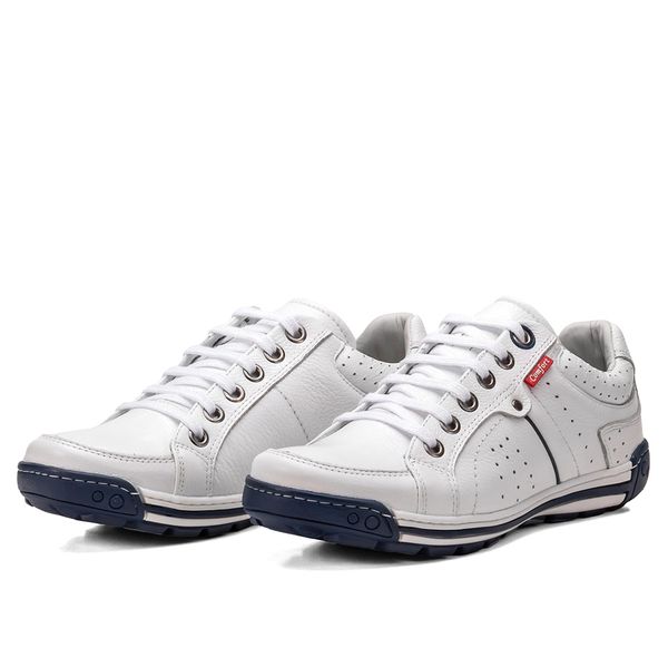 Sapatênis Masculino Couro Branco Comfort 3030