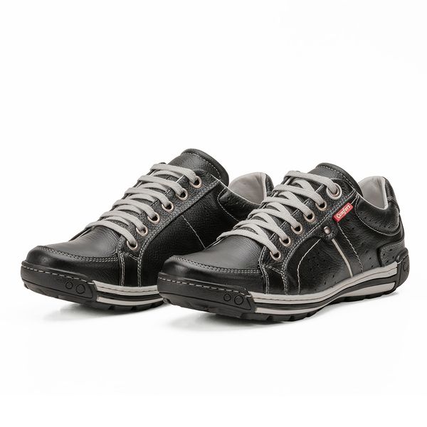 Sapatênis Masculino Couro Preto Comfort 3030