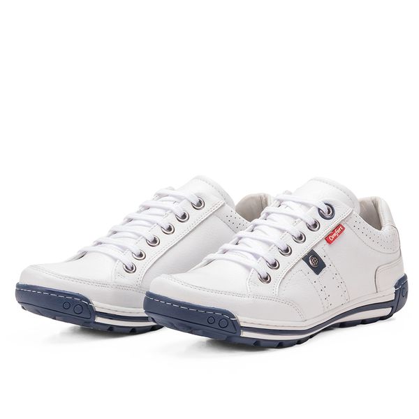 Sapatênis Masculino Couro Branco Comfort 3031
