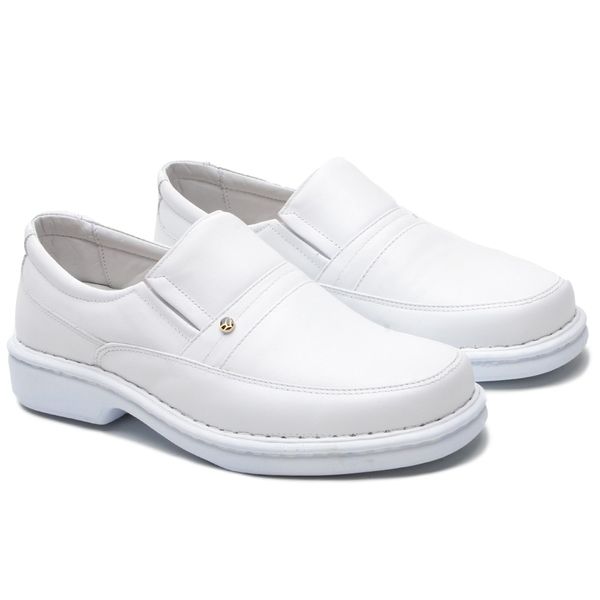 Sapato Comfort Masculino em Couro Branco 1003SE