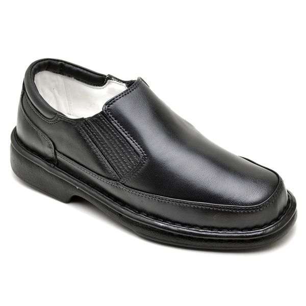 Sapato Comfort Masculino em Couro Preto 2009