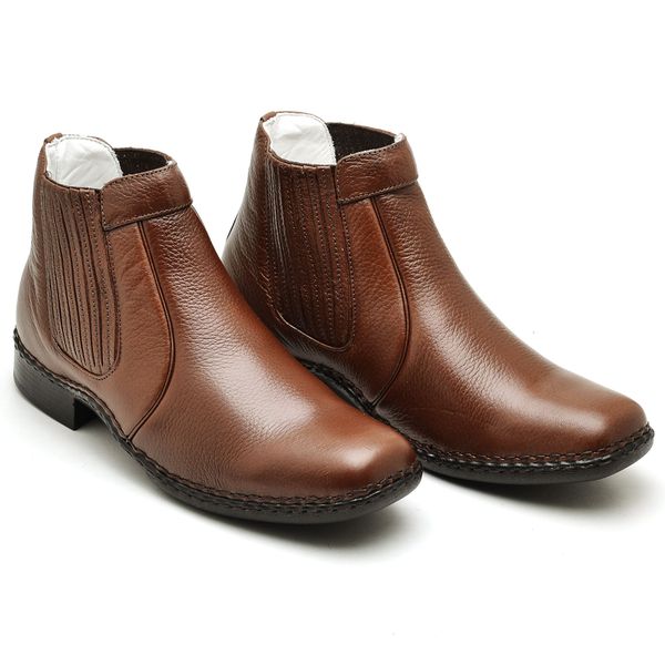 Botina Couro Floter Café Comfort 1601
