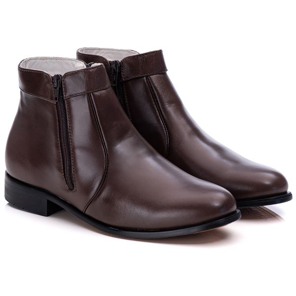 Botina Couro de Carneiro Café Comfort 1700