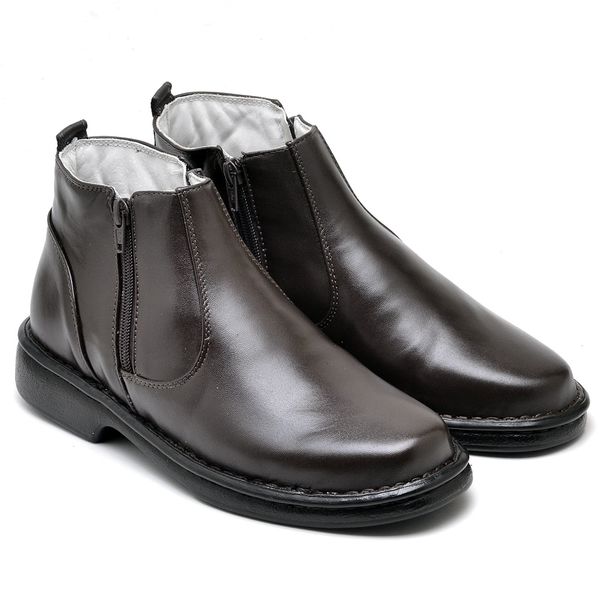 Botina Comfort Couro de Carneiro Café Comfort 4000