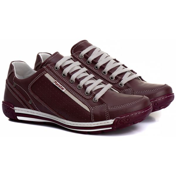 Sapatênis Masculino Couro Bordô Comfort 3006