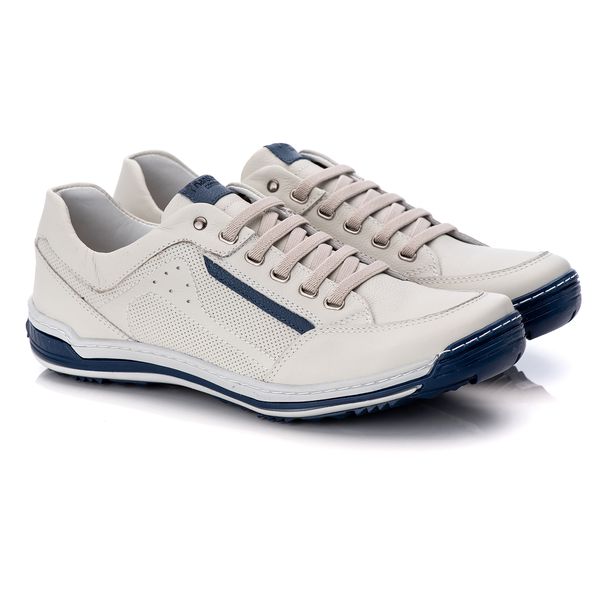 Sapatênis Masculino Gelo/Azul Comfort 3014