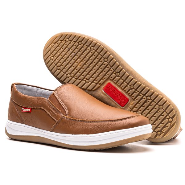Sapatênis Slip On Masculino Couro Gelo Preto Caramelo