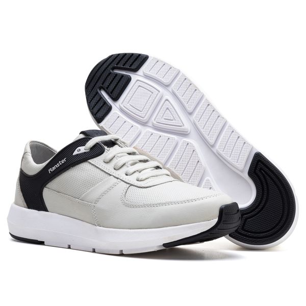 Tênis Sneaker Gel Ransterine Masculino Gelo/Preto Comfort