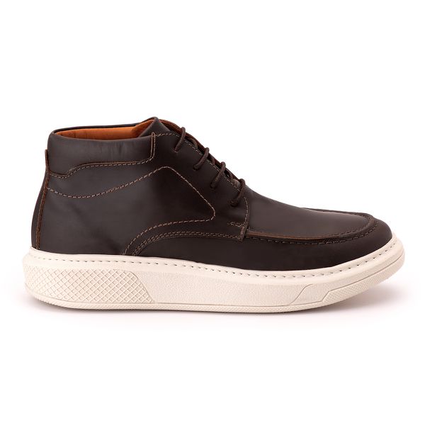 Bota Comfort Masculina Em Couro Rústico Café