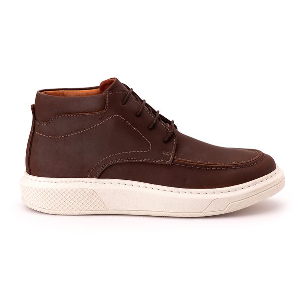 Bota Comfort Masculina Em Couro Rústico Pinhão