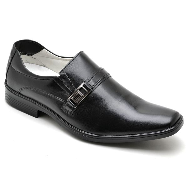 Sapato Social Comfort Ransterine Masculino em Couro Preto 