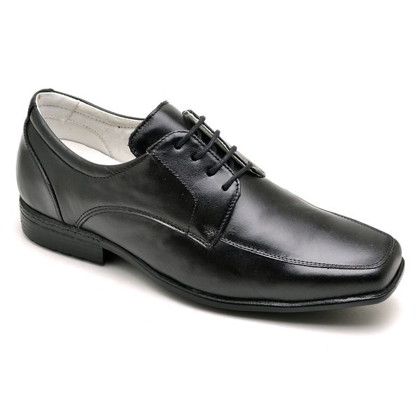 Sapato Social Comfort Ransterine Masculino em Couro Preto 