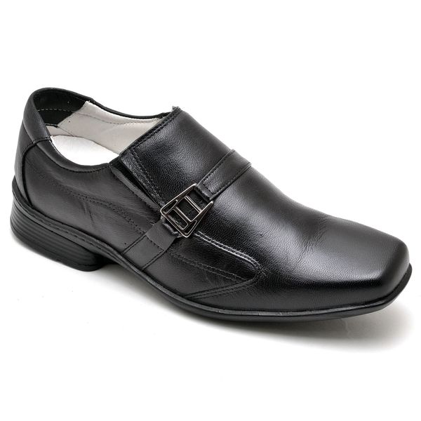 Sapato Social Comfort Ransterine Masculino em Couro Preto