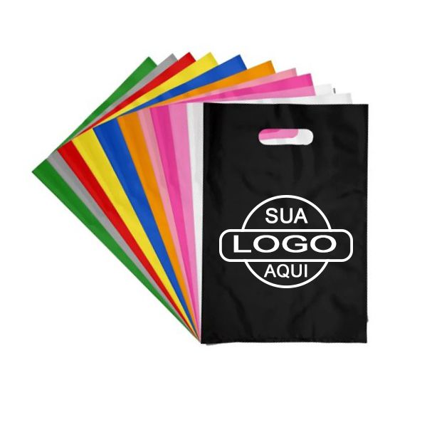 100 Sacolas Personalizadas Boca de Palhaço 40X50