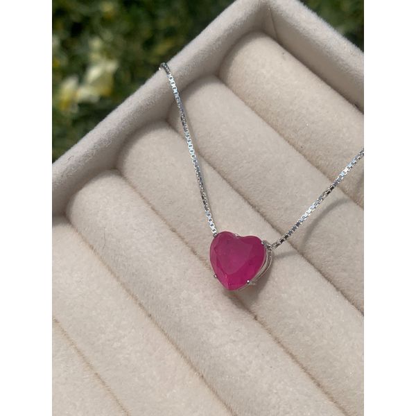 Colar Coração Rosa 