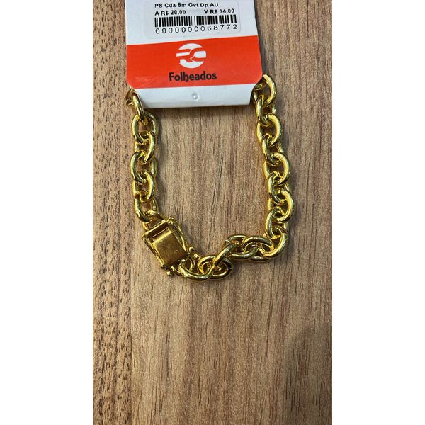 Pulseira Cadeado Gaveta Trava Dupla Banhado A Ouro 18k