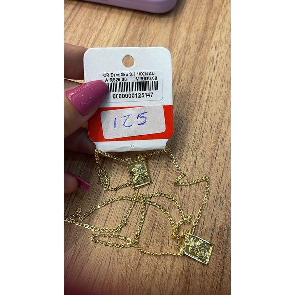 Corrente Escapulário Grumet São Jorge Banhado A Ouro 18k