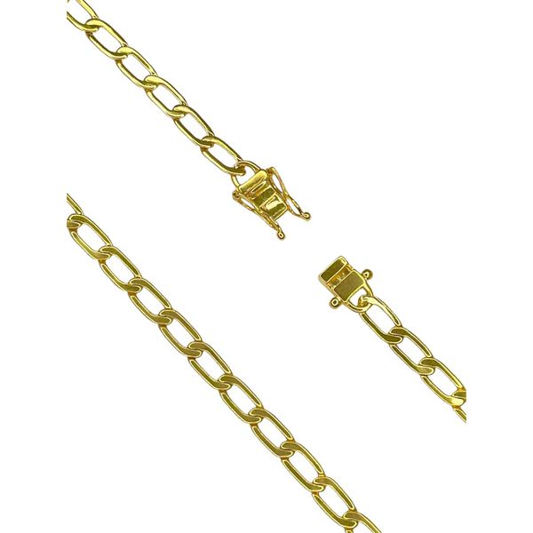 Corrente Grumet Alongado Fecho Gaveta Trava Dupla 18k
