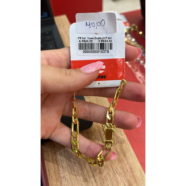 Pulseira 3x1 Fecho Gaveta Trava Dupla Banhado A Ouro 18k