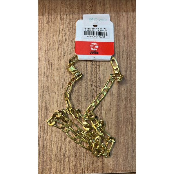 Corrente 1x1 Chapado Fecho Gaveta Trava Dupla Banhado A Ouro 18k