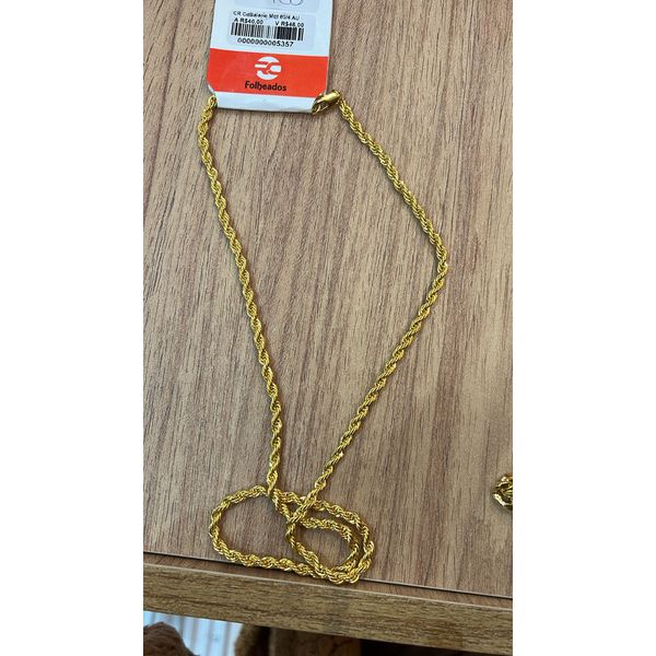 Corrente Cadeado Baiano Fecho Mosquetinho Banhado A Ouro 18k