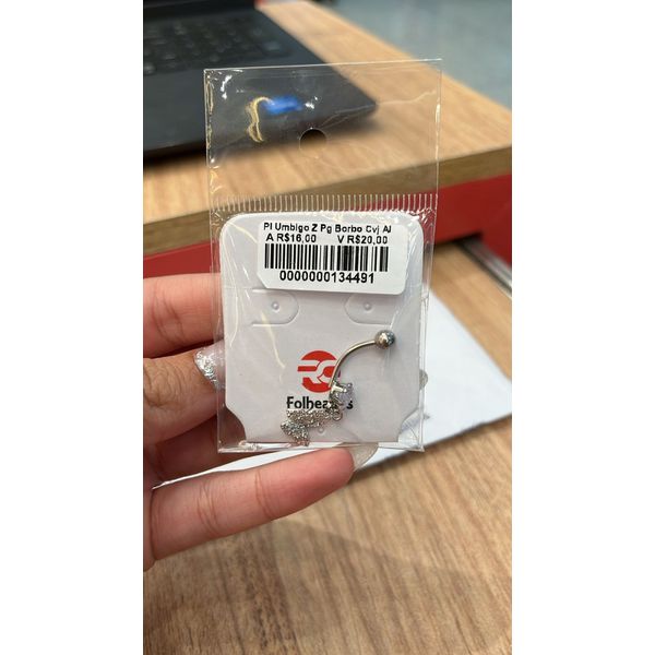 Piercing Umbigo Zircônia Pingente Borboleta Cravejado Aço Inoxidável