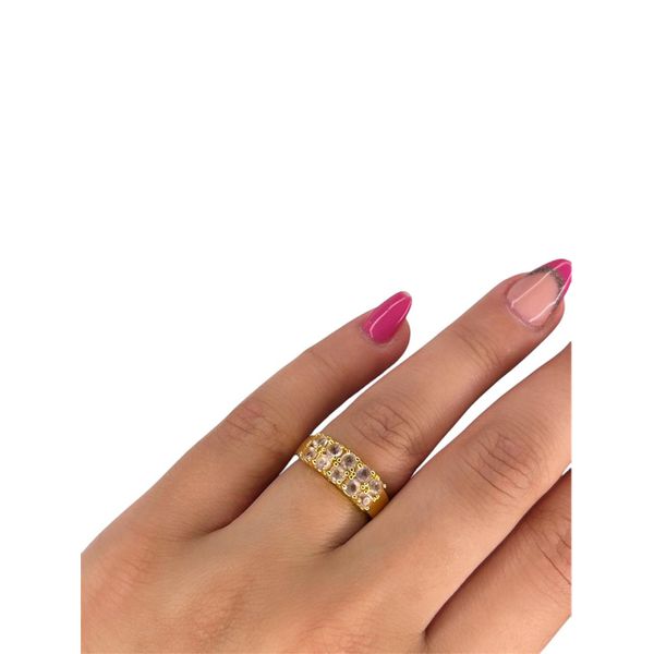 Anel Tela Cristal Zircônia Banhado A Ouro 18k