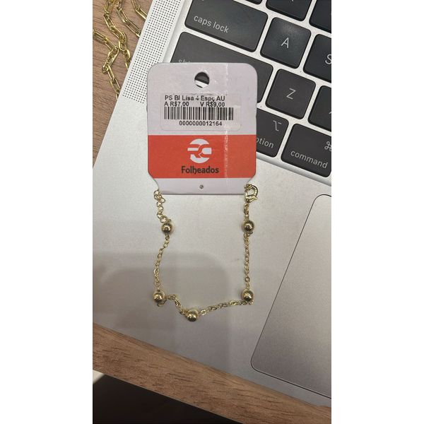 Pulseira Bola Lisa Quatro Espaçada Banhado A Ouro 18K