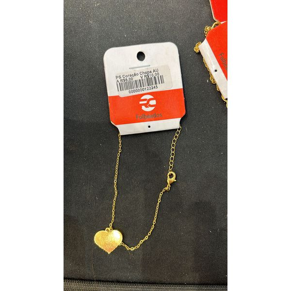 Pulseira Coração Chapada Banhado A Ouro 18K