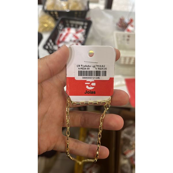 Corrente Tijolinho Fecho Lagosta Banhado A Ouro 18k